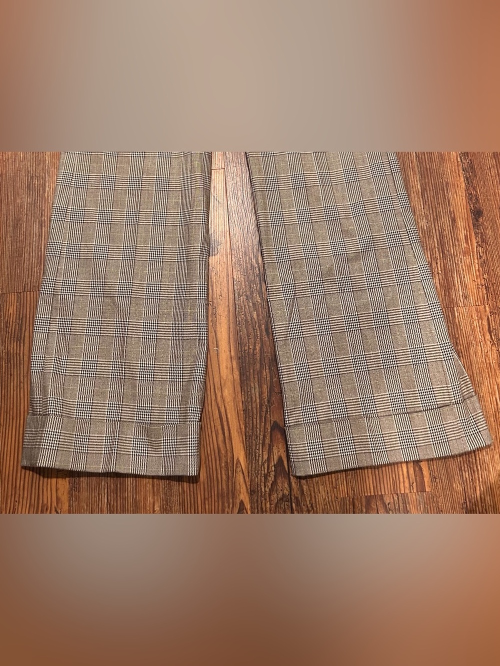 GapStretch Plaid Wide Leg Career Pants Women’s 6 Brown Glen Plaid Trouser - Picture 4 of 8